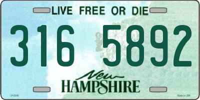 NH license plate 3165892