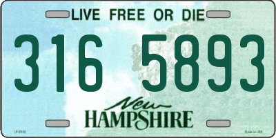 NH license plate 3165893