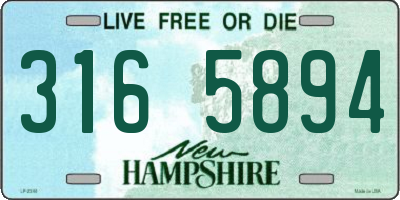 NH license plate 3165894