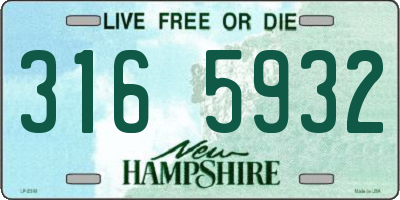 NH license plate 3165932