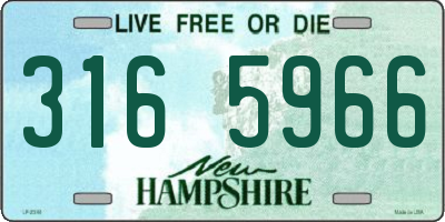 NH license plate 3165966