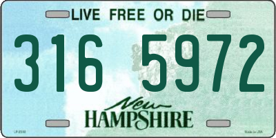 NH license plate 3165972
