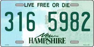 NH license plate 3165982