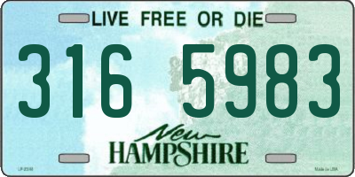 NH license plate 3165983