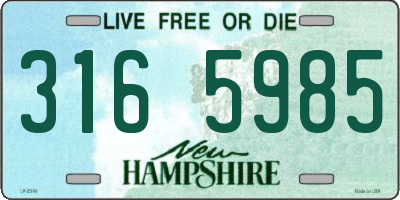 NH license plate 3165985