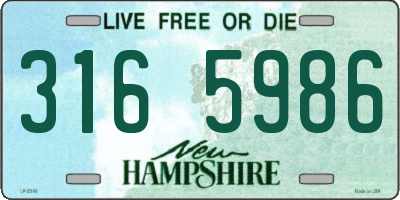 NH license plate 3165986