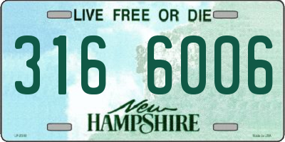 NH license plate 3166006
