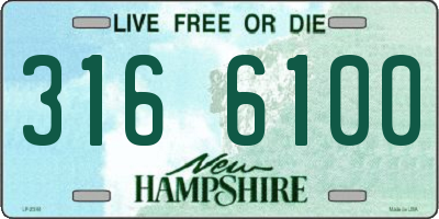 NH license plate 3166100