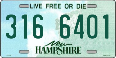 NH license plate 3166401