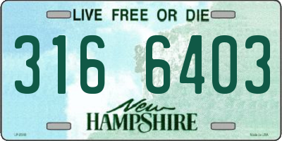 NH license plate 3166403
