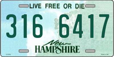 NH license plate 3166417