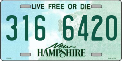 NH license plate 3166420