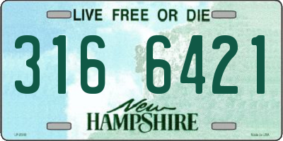 NH license plate 3166421