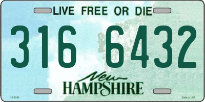 NH license plate 3166432
