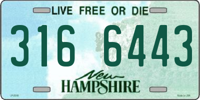 NH license plate 3166443