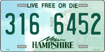 NH license plate 3166452