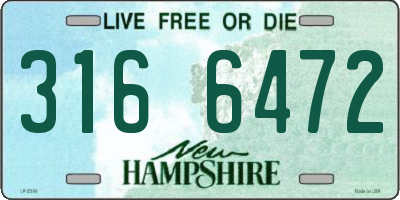 NH license plate 3166472