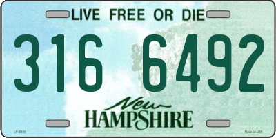 NH license plate 3166492