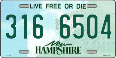 NH license plate 3166504