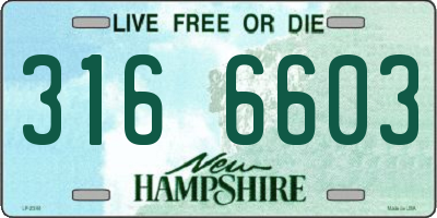 NH license plate 3166603