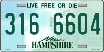 NH license plate 3166604