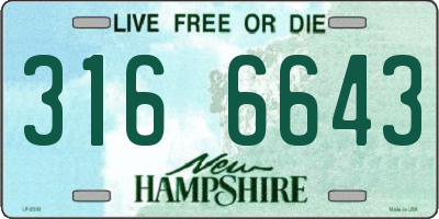 NH license plate 3166643