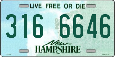 NH license plate 3166646