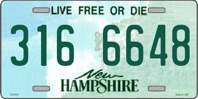 NH license plate 3166648