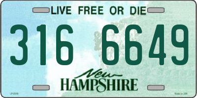 NH license plate 3166649