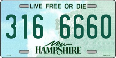NH license plate 3166660