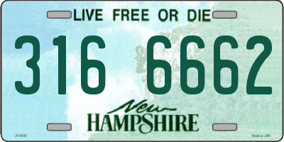 NH license plate 3166662