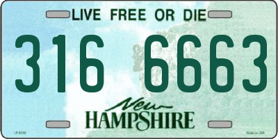 NH license plate 3166663