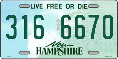 NH license plate 3166670