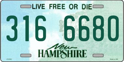 NH license plate 3166680