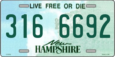 NH license plate 3166692