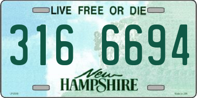 NH license plate 3166694