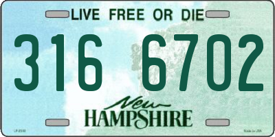 NH license plate 3166702