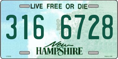 NH license plate 3166728