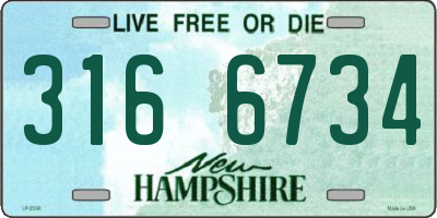 NH license plate 3166734