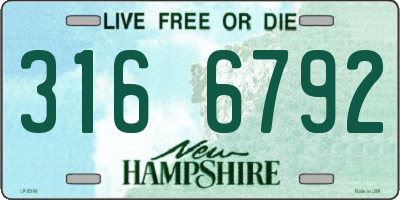 NH license plate 3166792