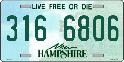 NH license plate 3166806