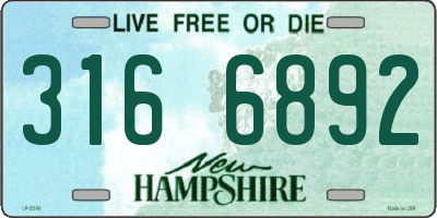 NH license plate 3166892