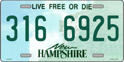 NH license plate 3166925