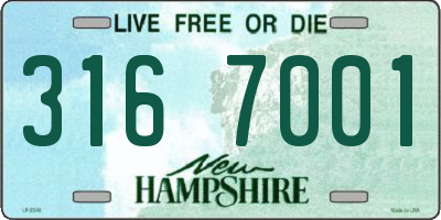 NH license plate 3167001