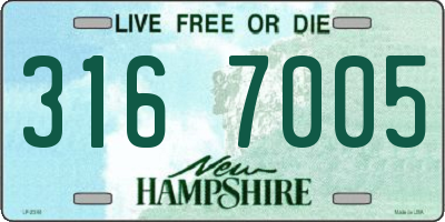NH license plate 3167005