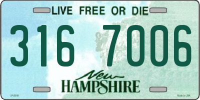 NH license plate 3167006