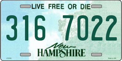 NH license plate 3167022