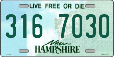 NH license plate 3167030