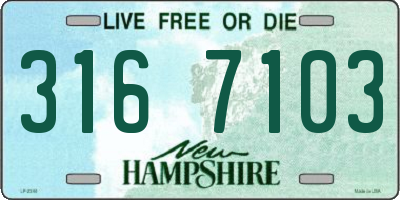 NH license plate 3167103