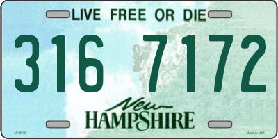 NH license plate 3167172